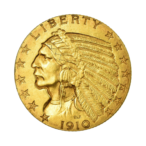 Златна Монета 5 Американски Долара Indian Head 1908-1916 1929 8.36 гр.