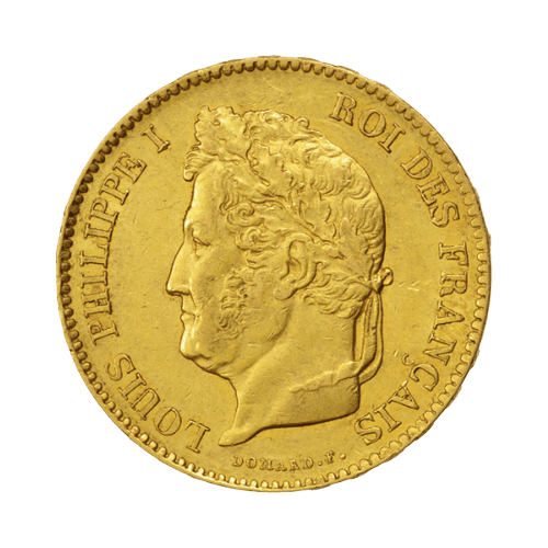 Златна Монета 40 Франка 12.90 гр. Луи Филип I с Лавров Венец 1832-1848