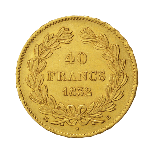 40 Златни Франка Луи Филип I с Лавров Венец 1832-1848