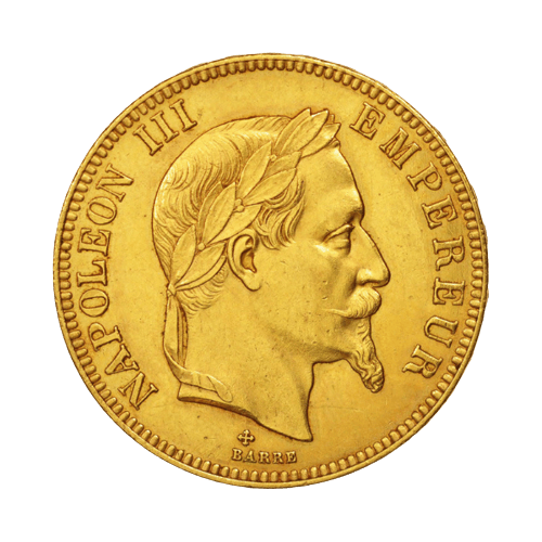 Златна Монета 100 Франка Наполеон III с венец 1862-1870 32.26 гр.