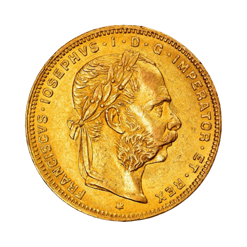 Златна Монета 8 Флорина/20 Франка Франц Йосиф I Австрия 1870-1891 6,45 гр.