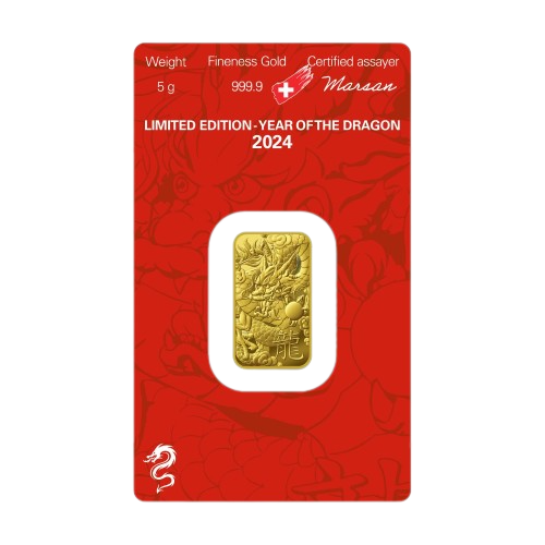 5 гр. Златно Кюлче Argor-Heraeus Лунар Дракон 2024