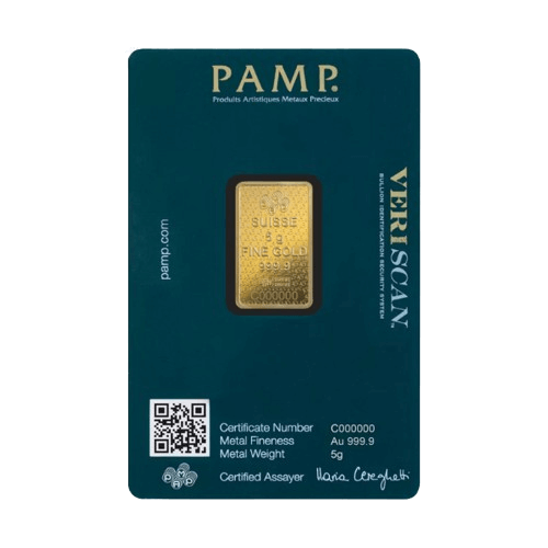 Златно Кюлче 5 гр. Pamp Fortuna Швейцария 45 годишнина