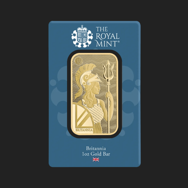 1 oz Златно кюлче Британия нов дизайн