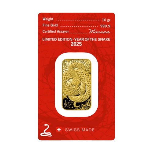 10 гр. Златно Кюлче Argor- Heraeus Лунар Змия 2025