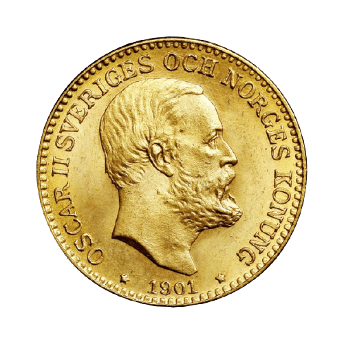 4.48 гр. 10 Шведски Крони Оскар II 1901