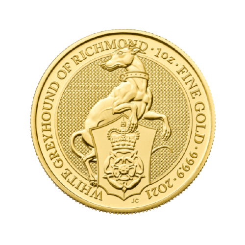 31.1 гр. Златна Монета Кралски Зверове Хрътката от Ричмънд 2021