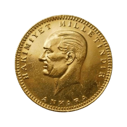 Златна монета 500 куруша Ататюрк 1923 лице