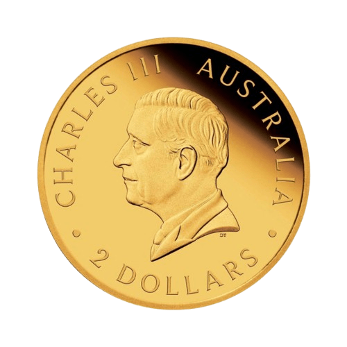 златна монета 0.5 грама лунар кон 2026 гръб чарлз трети