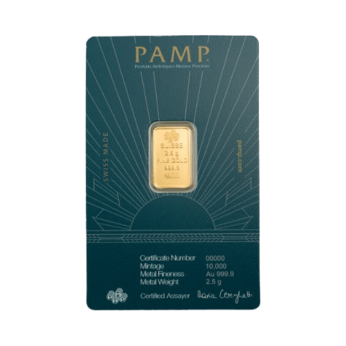 2.5 грама златно кюлче памп lady of liberty